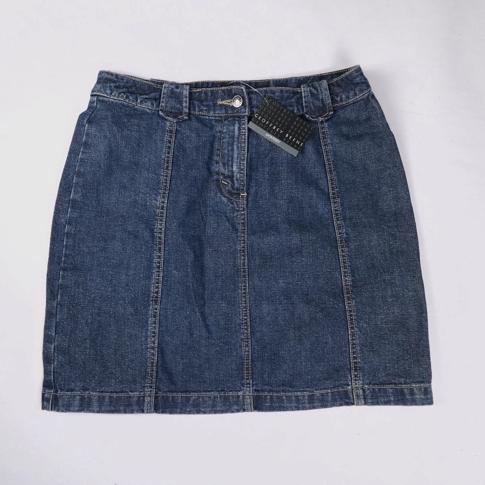Geoffrey Beene Sport NWT Monterey Indigo Blue Denim Skirt Women's Size 10